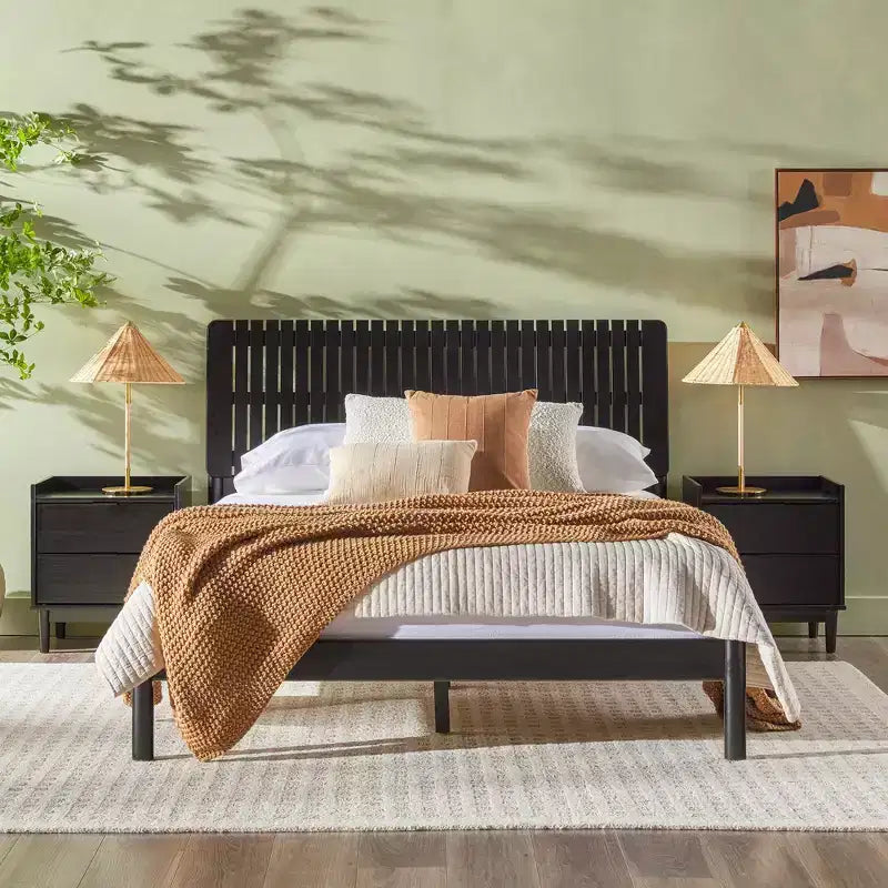 Kopfteilbett mit vertikalen Latten, Queen-Size