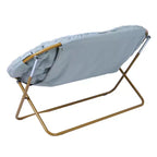 Tragbarer zusammenklappbarer, gepolsterter Doppel-Saucer-Stuhl mit Stahlrahmen für Wohnheim, Wohn- oder Schlafzimmer