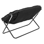 Tragbarer zusammenklappbarer, gepolsterter Doppel-Saucer-Stuhl mit Stahlrahmen für Wohnheim, Wohn- oder Schlafzimmer