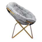 Tragbarer zusammenklappbarer, gepolsterter Doppel-Saucer-Stuhl mit Stahlrahmen für Wohnheim, Wohn- oder Schlafzimmer