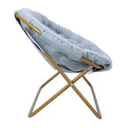Tragbarer zusammenklappbarer, gepolsterter Doppel-Saucer-Stuhl mit Stahlrahmen für Wohnheim, Wohn- oder Schlafzimmer
