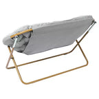 Tragbarer zusammenklappbarer, gepolsterter Doppel-Saucer-Stuhl mit Stahlrahmen für Wohnheim, Wohn- oder Schlafzimmer