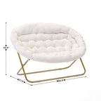 Tragbarer zusammenklappbarer, gepolsterter Doppel-Saucer-Stuhl mit Stahlrahmen für Wohnheim, Wohn- oder Schlafzimmer