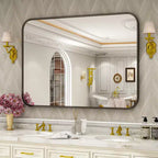 BEAUTYPEAK Oversized Wall Mirror Rectangle Bathroom Vanity Mirrors Framed Mirrors