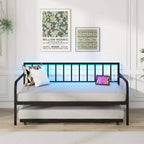 Doppel-Tagesbett, verstellbares Schlafsofa-Gestell mit Ladestation und LED-Beleuchtung