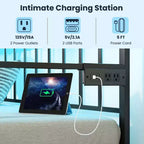 Doppel-Tagesbett, verstellbares Schlafsofa-Gestell mit Ladestation und LED-Beleuchtung