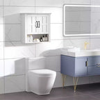 Medizinschrank, Bad-Wandschrank mit verstellbarem Regal und 2 Türen für Flur, Wohnzimmer, Weiß