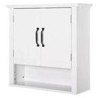 Medizinschrank, Bad-Wandschrank mit verstellbarem Regal und 2 Türen für Flur, Wohnzimmer, Weiß