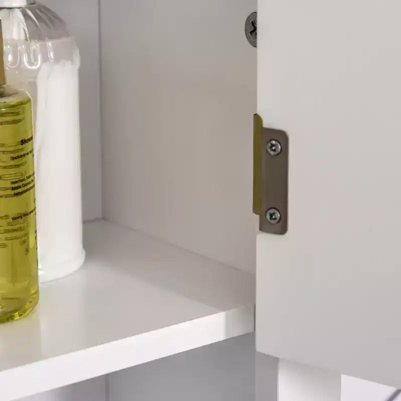 Medizinschrank, Bad-Wandschrank mit verstellbarem Regal und 2 Türen für Flur, Wohnzimmer, Weiß