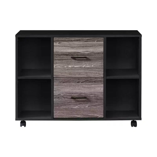 AndMakers 3-Drawer 39in. W File Cabinet for Home Office, Mobile Lateral Filing Cabinet, Printer Stand with Open Storage Shelves