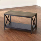 The Lakeside Collection Two-Tone Farmhouse Living Room Collection - Black Coffee Table