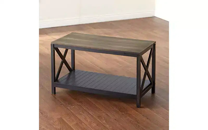 Two-Tone Farmhouse Wohnzimmerkollektion – Schwarzer Couchtisch